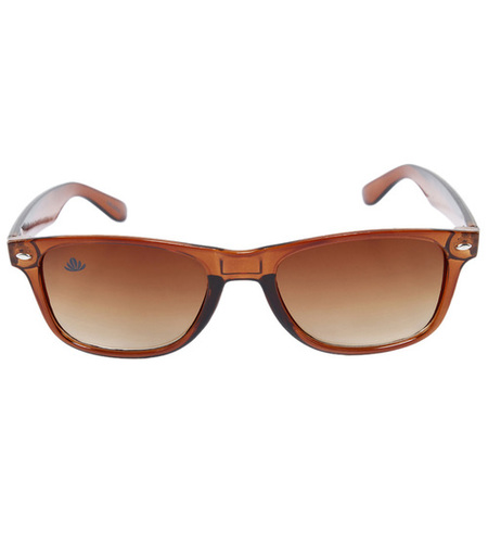 Mens Brown Rectangular Sunglass - Plastic Frame, PC Lenses | Unisex Design, Comfortable Nose Pads, 100% UV Protection, Attractive Packaging