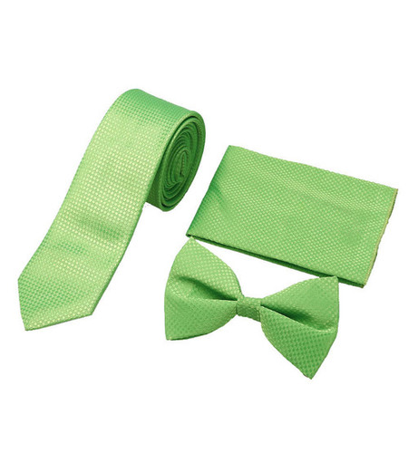 Mens casual green tie & bow
