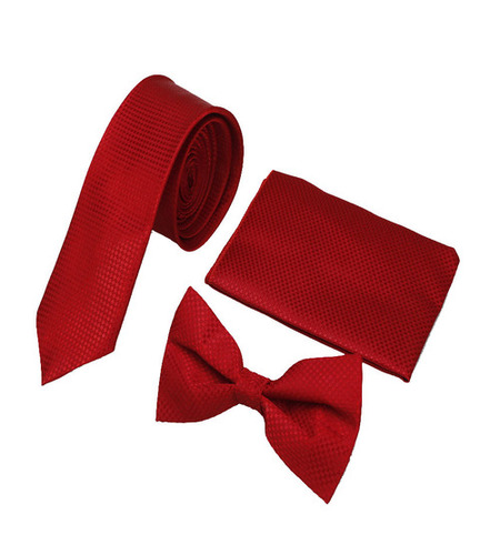 Mens Formal Red Tie & bow