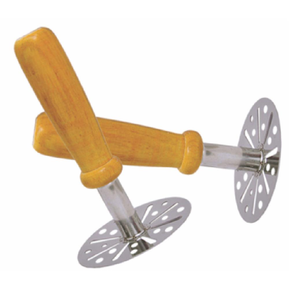 Round Stainless Steel Masher with Wooden Handle