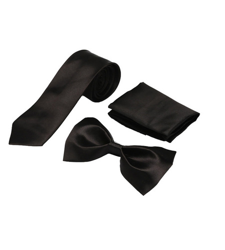 Mens black formal tie & bow