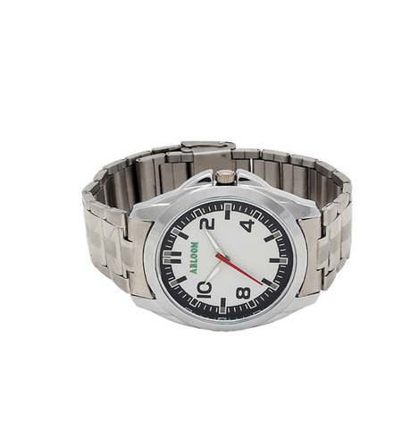 Mens Digital Wrist Watch - Stainless Steel, Free Size, White & Silver Color | Unisex, Round Shape, Premium Quality