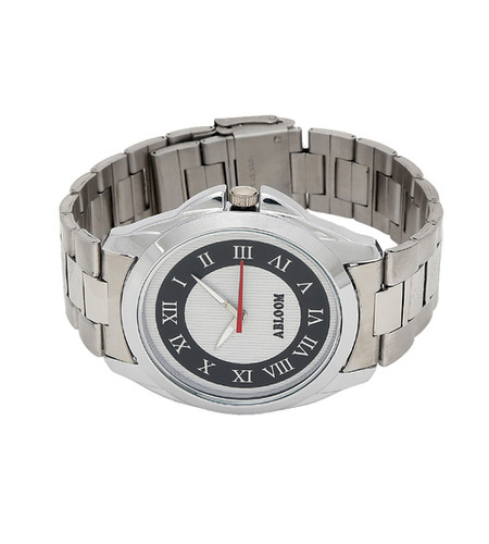 Mens Nevy & Silver Wrist Watch - Shape: Round