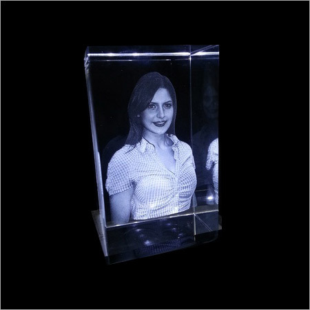 3d Photo Crystal With LED Light Base