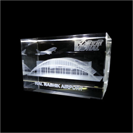 3D Crystal Laser Engraved Nashik Airport