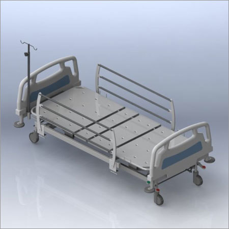 Electric Bed with ABS Head and Foot Bows and SS Side Railings - Steel Frame 350 kg Capacity AC Motor | Electric Adjustment Side Railings Comfortable Design