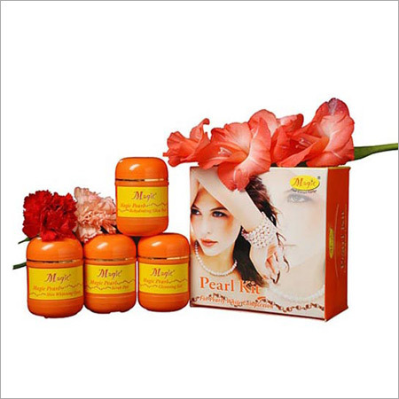 Pearl Facial Kit - Plastic Container, 15x10x5cm | Four Creams, Brightens Skin, Easy to Use, Removes Tan, Home/Salon Use, Organic Extracts
