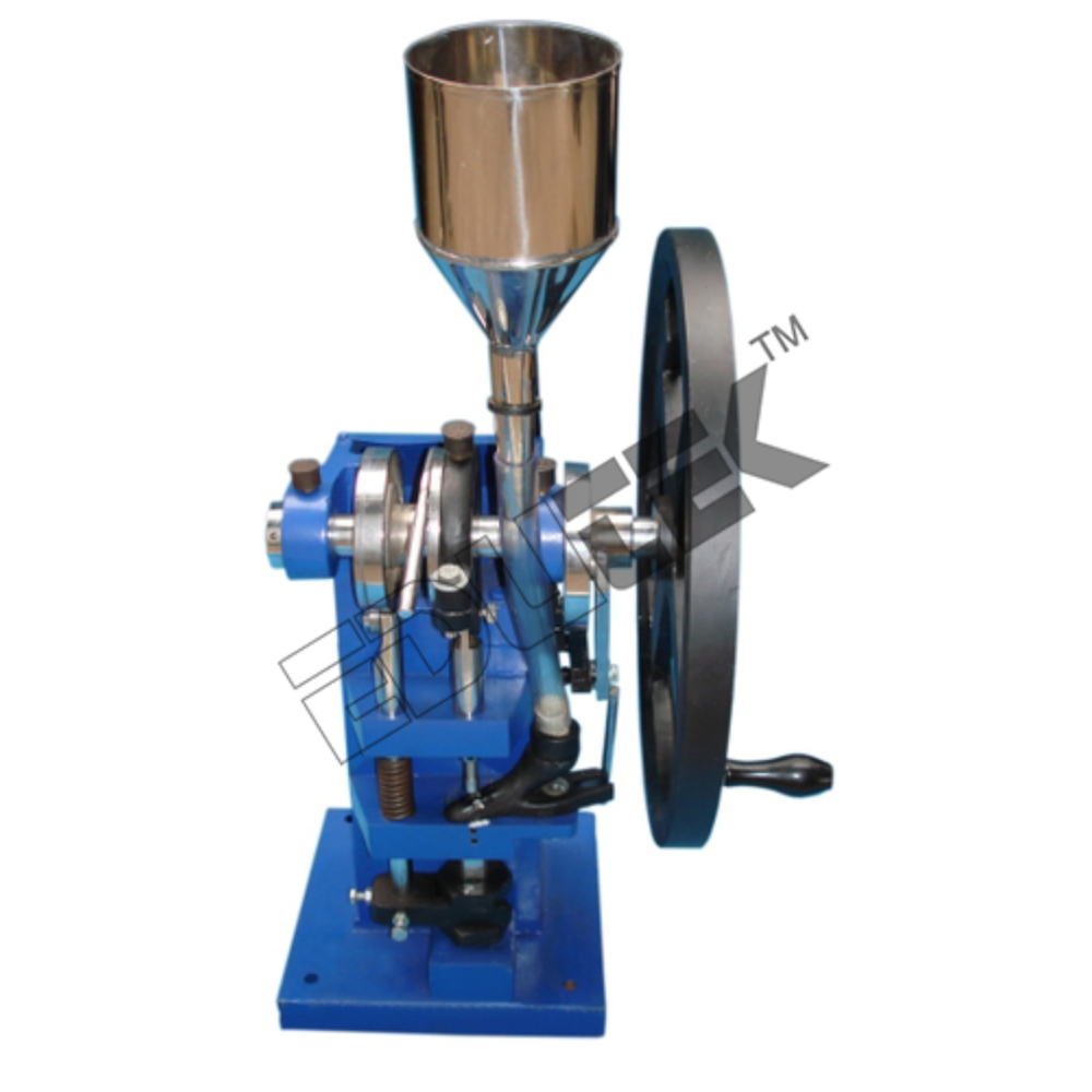 Tablet Making Machine Etp-204 - Stainless Steel, 9 Mm Punch & Die Size, Blue | Hand Operated, Automatic Compression, Ejection System 