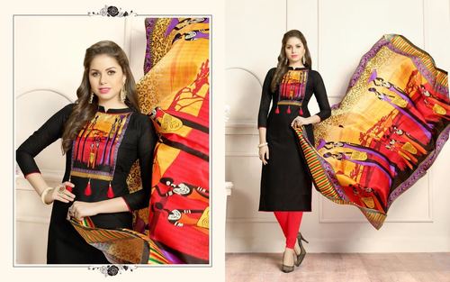 SLUB COTTON FABRIC WITH WORK