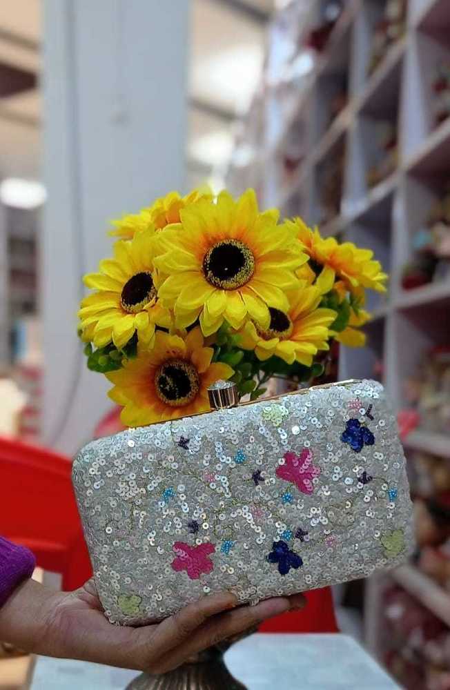 Silver Women'S Peach Clutch Online