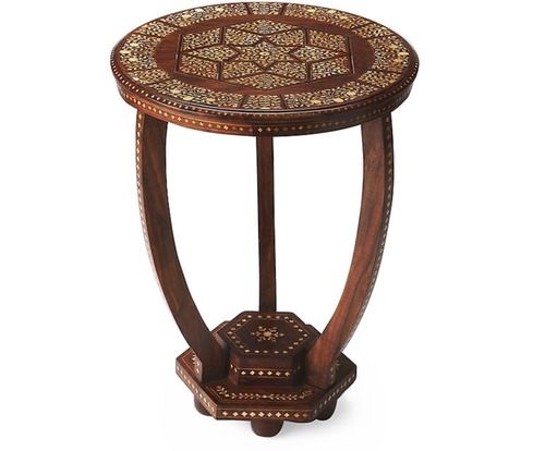 Bone Inlay Square Sitting Stool