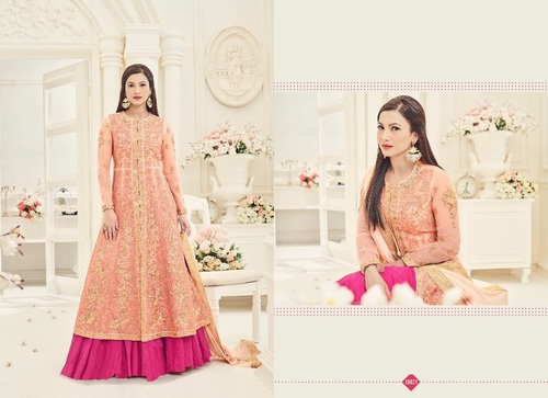 Peach Gown Style Designer Suit