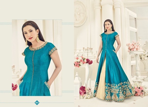 Teal & Cream Trendy Indo Western Suit
