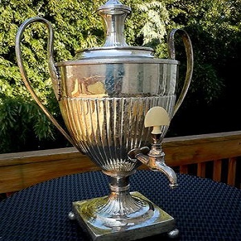 Antique Silver Plate Samovar Tea Coffee Urn