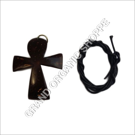 Coconut Shell Jesus Cross Pendant
