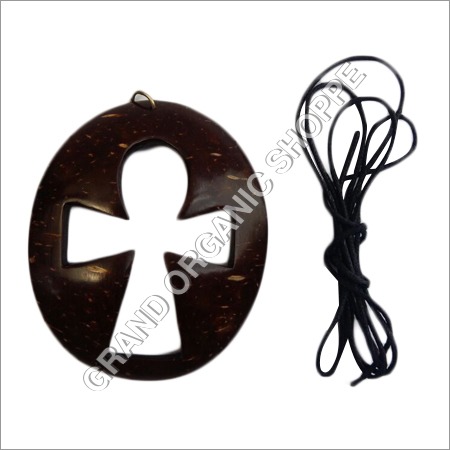Coconut Shell Cross Pendant