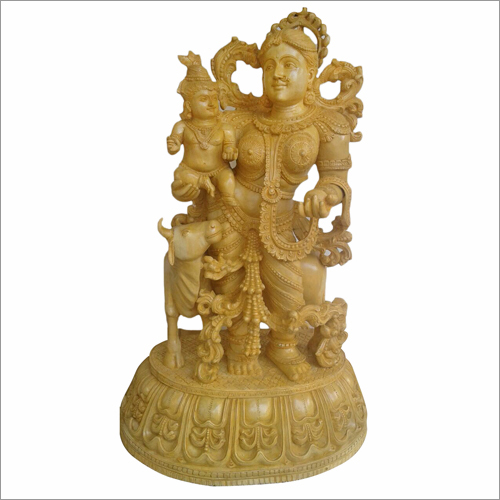 Wooden Devi Statue