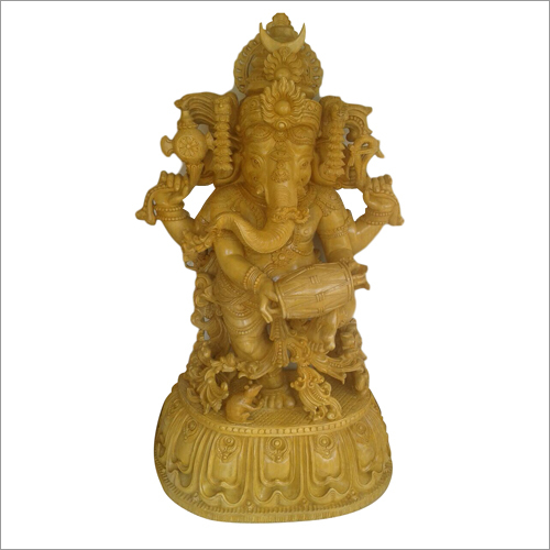 Wooden Ganesha Statue