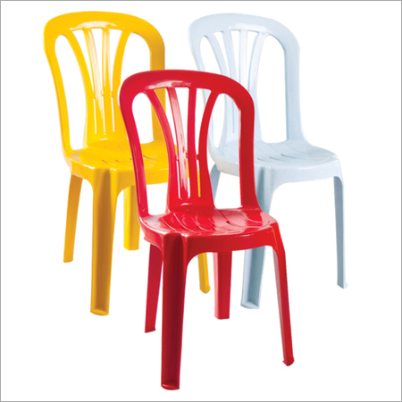 Red Plastic Armless Chair