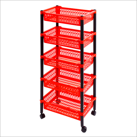 Red Plastic Five Stage Multi Purpose Rack