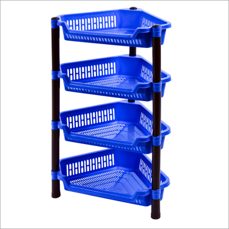 Blue Plastic Four Stage Corner Rack