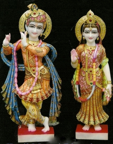 Marble Krishna Radha Statue