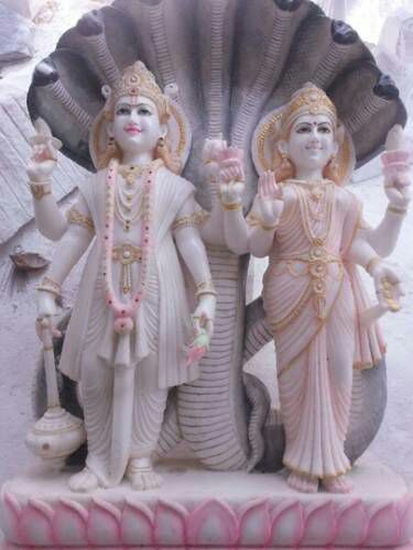 Marble Vishnu Laxmi Statue
