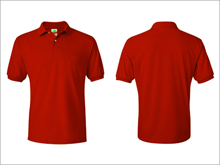 Men's Red Colour Collared T-Shirts