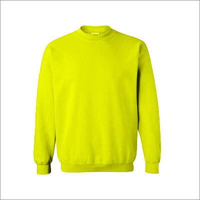 Men's Yellow Coloured Sweatshirt With Rib Neck