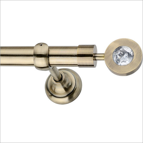 Zinc Curtain Finials Disc Antique Brass