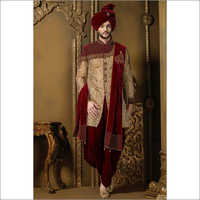 Red & Golden Mens Ethnic Wear