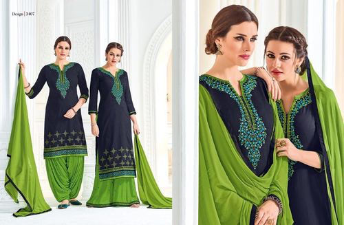 Blue & Green Patiyala Salwar Kameez Supplier