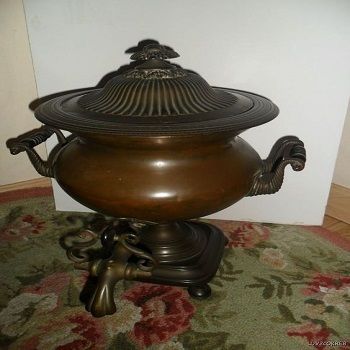 Antique Regency Georgion Samovar Bronze Tea Urn