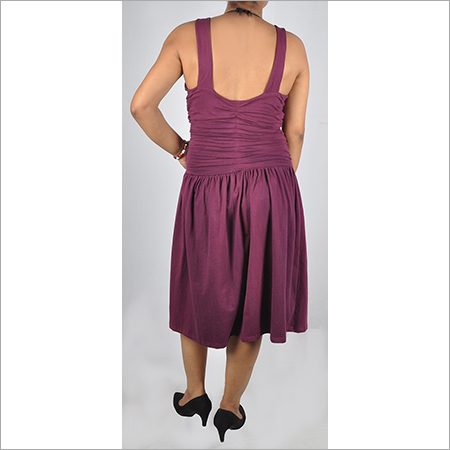 All Hdd-715-12-Formal Gather Design Tunic Dress With Low Back-Back