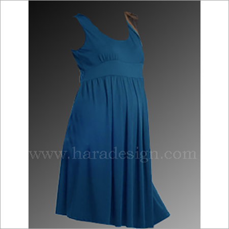 Blue Hymd1613 - Round Neck High Waist Sleeveless Dress