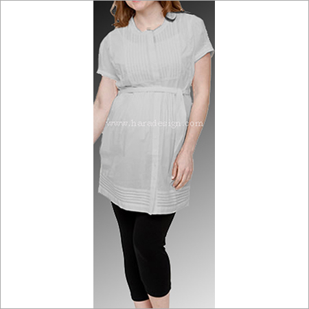 All Hymt1362 - Calf Length Top With Pintuck Detailing And Belt