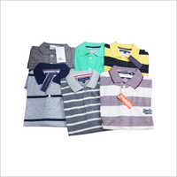 Mens Collar T-shirt - Cotton Fabric, Sizes S-xxl | Multi Shades, Soft Striped Design, No Iron Required