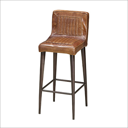 Bar Chair With Leather Seat And Pointed Legs Carpenter Assembly