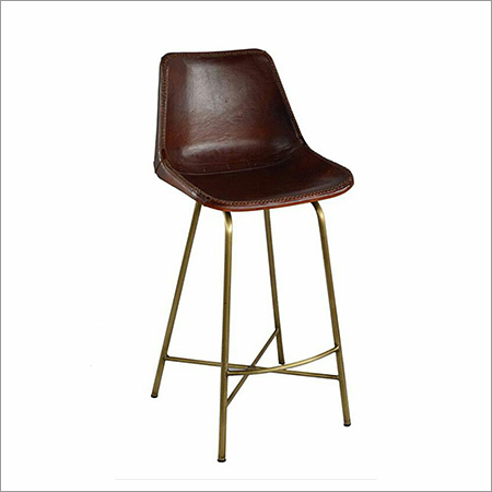 Iron Pipe Bar Chair With Leather Coated Seats