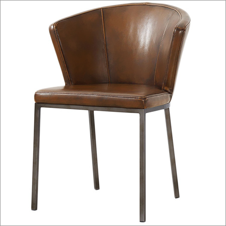 Outdoor Dining Chair with Leather Seat