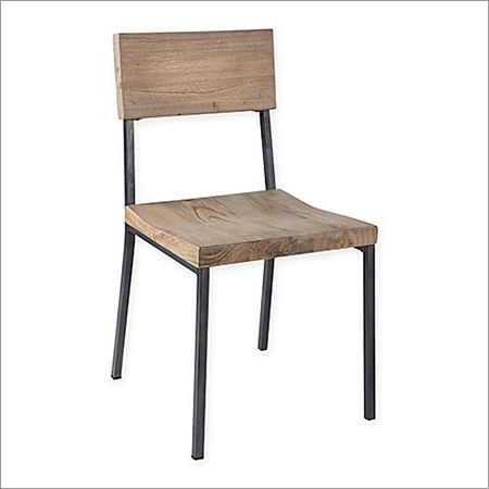 Square Pipe With Wooden Seat Restaurant Chair No Assembly Required
