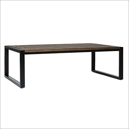 Iron And Wooden Combination Coffee Table