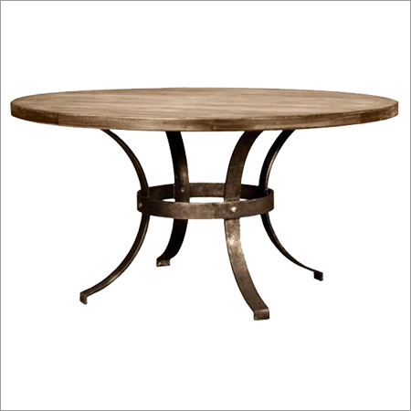 Wrought Iron Coffee Table With Wooden Top