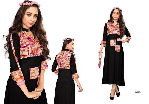Indian Black Rayon Kurti