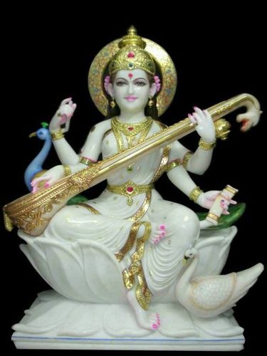 White Marble Saraswati Statue