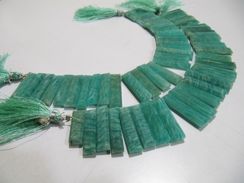 Natural Amazonite Long Baguette Shape Beads