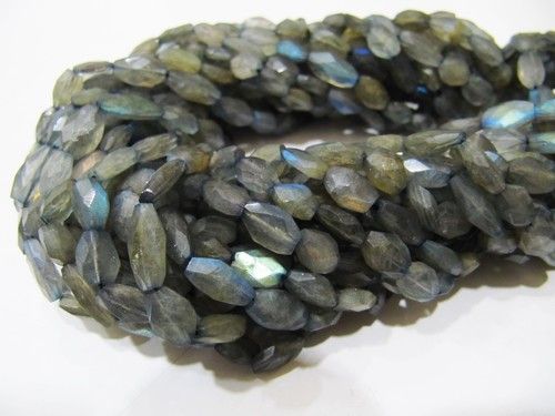 Natural Blue Flashy Labradorite Oval Faceted 6x8mm to 7x10mm Strand 13''Long