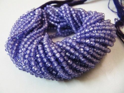 Ink Blue Cubic Zirconia Beads