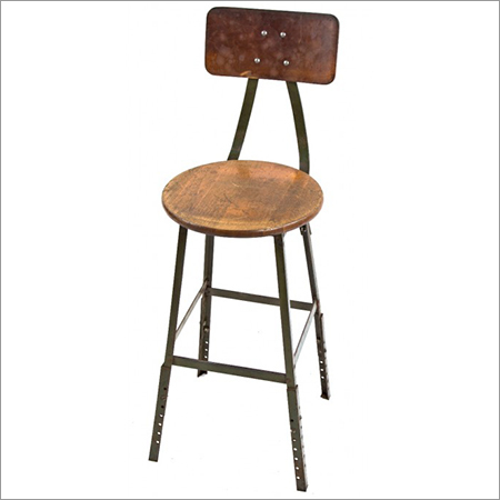 Round Wooden Top Bar Chair
