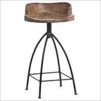 Wooden Swivel Brown Bar Stool